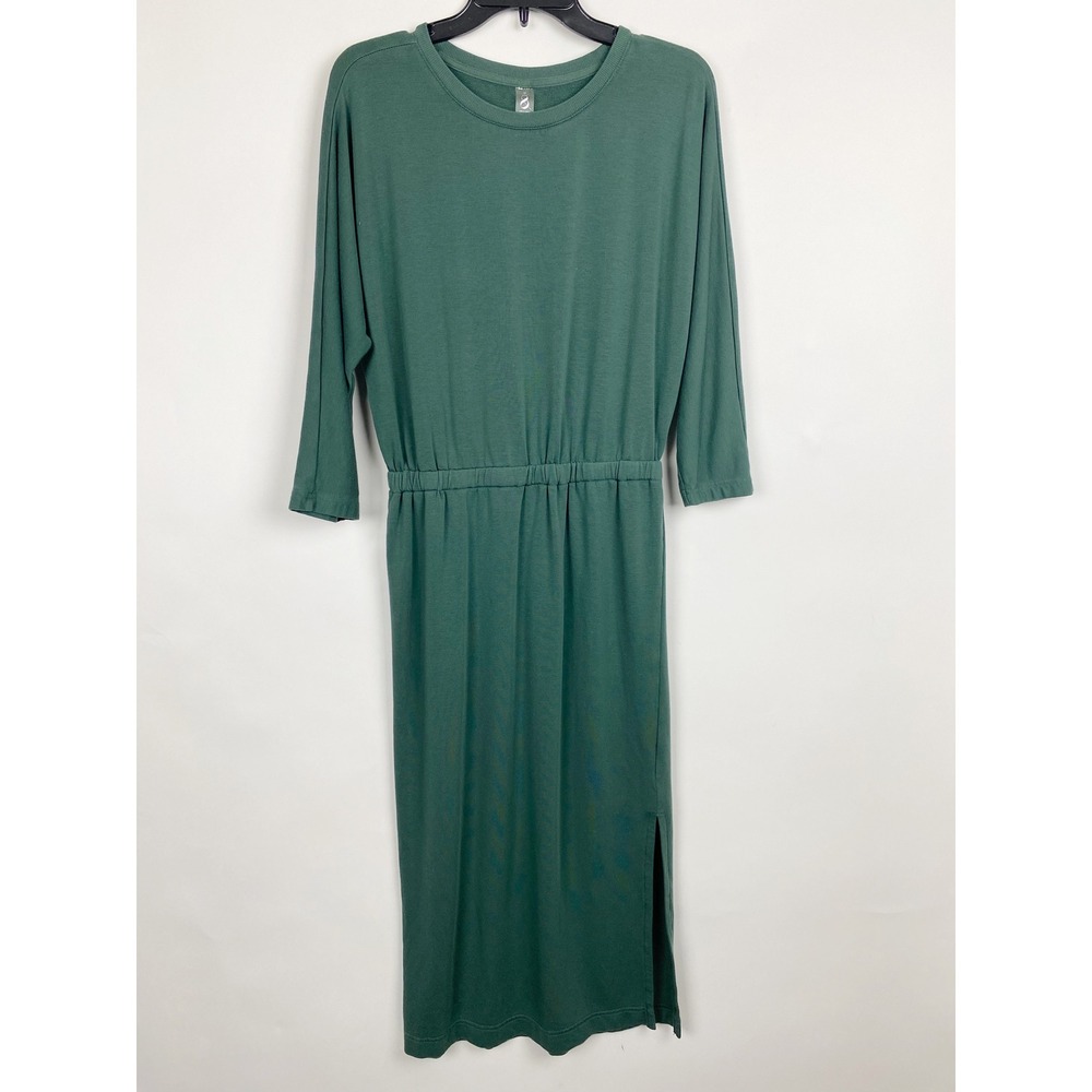 Lou & Grey Signaturesoft 3/4 Sleeve‎ Column Dress Womens Medium Green